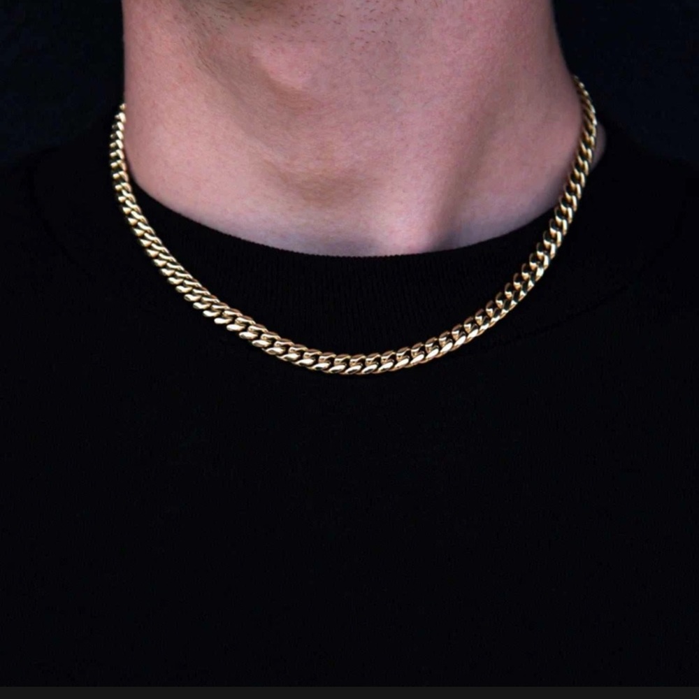 Gld 6mm Cuban Chain, Size 16”